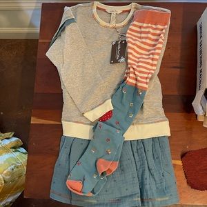 Matilda Jane sweatshirt dress with tights